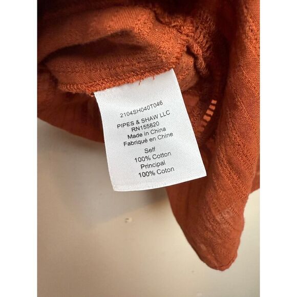 Veronica Beard Aira Ruffle Top in Rust Sz. 12 - Picture 6 of 8